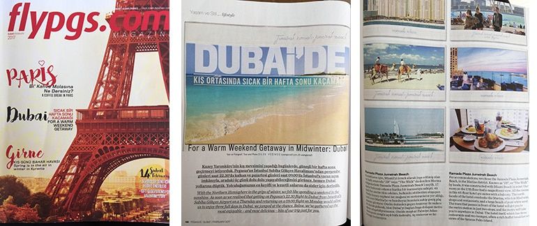 Pegasus Havayolları Dergisi FlyPgs.com Magazine
Dilek Yeğinsü / Üşengeç Şef – Dubai yazısı