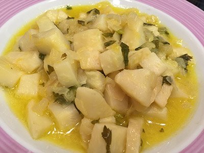 Adım adım Fotoğraflı resimli zeytinyağlı kereviz yemeği tarifi