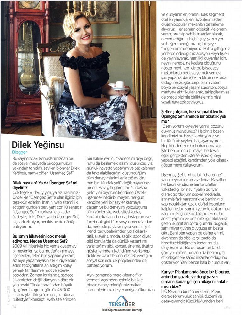 Teksader Tekiz Dergisi Dilek Yeğinsü Röportajı